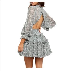 Light Green Leopard Print mini Dress